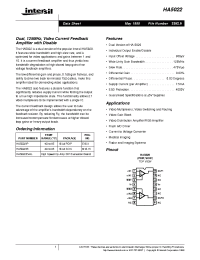 Datasheet HA5022 manufacturer Intersil
