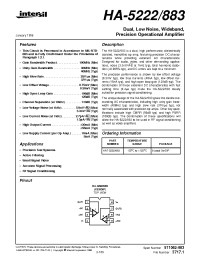 Datasheet HA-5222 manufacturer Intersil