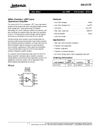 Datasheet HA7-5170-8 manufacturer Intersil