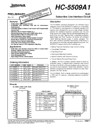 Datasheet HC1-5509A1-9 manufacturer Intersil