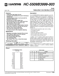 Datasheet HC-5509B manufacturer Intersil