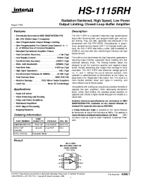 Datasheet HFA1115IP manufacturer Intersil