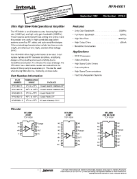 Datasheet HFA9P0001-5 manufacturer Intersil