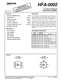 Datasheet HFA9P0002-9 manufacturer Intersil