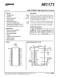 Datasheet HI1171-EV manufacturer Intersil