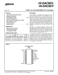 Datasheet HI3-DAC80V-5 manufacturer Intersil