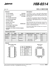 Datasheet HM1-6514-9 manufacturer Intersil