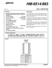 Datasheet HM1-6514B/883 manufacturer Intersil