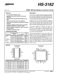 Datasheet HS1-3182-9 manufacturer Intersil