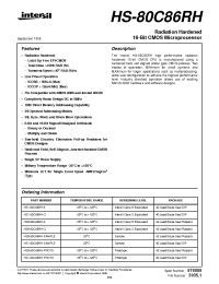Datasheet HS1-80C86RH-8 manufacturer Intersil