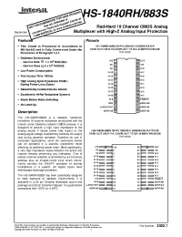 Datasheet HS-1840RH883S manufacturer Intersil