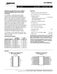 Datasheet HS9-508BRH-8S9000 manufacturer Intersil