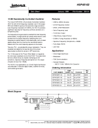Datasheet HSP45102-50 manufacturer Intersil