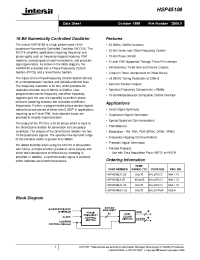 Datasheet HSP45106 manufacturer Intersil
