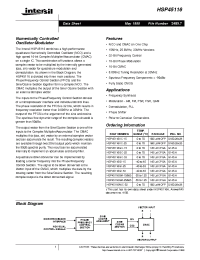 Datasheet HSP45116 manufacturer Intersil