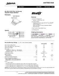 Datasheet HUF75531SK8 manufacturer Intersil