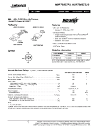 Datasheet HUF75637S3S manufacturer Intersil