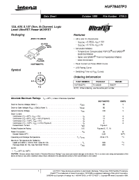 Datasheet HUF76407P3 manufacturer Intersil