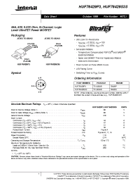 Datasheet HUF76429P3 manufacturer Intersil