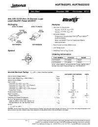 Datasheet HUF76432S3S manufacturer Intersil