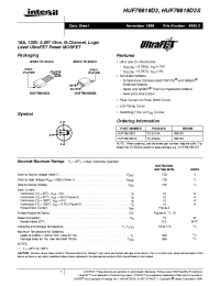 Datasheet HUF76619D3 manufacturer Intersil