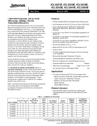 Datasheet ICL3222ECV-T manufacturer Intersil