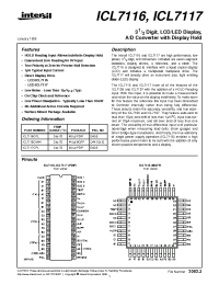 Datasheet ICL7116 manufacturer Intersil