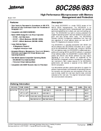 Datasheet IG80C286-10 manufacturer Intersil