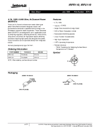 Datasheet IRFR110 manufacturer Intersil