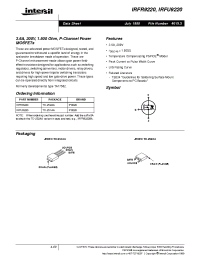 Datasheet IRFU9220 manufacturer Intersil