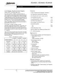 Datasheet ISL84521IB-T manufacturer Intersil