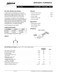 Datasheet MUR1620CT manufacturer Intersil