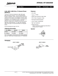 Datasheet RF1S9630SM manufacturer Intersil