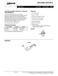 Datasheet RFP12P08 manufacturer Intersil