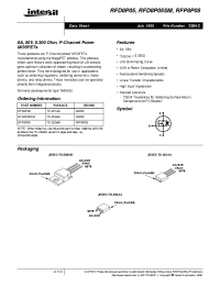 Datasheet RFP8P05 manufacturer Intersil