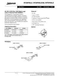 Datasheet RFP8P06LE manufacturer Intersil