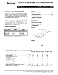 Datasheet RHRU75100 manufacturer Intersil