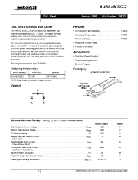 Datasheet RURG15100CC manufacturer Intersil
