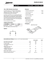 Datasheet RURG15120CC manufacturer Intersil