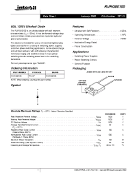 Datasheet RURG80100 manufacturer Intersil