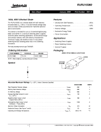 Datasheet RURU15060 manufacturer Intersil