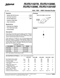 Datasheet RURU15070 manufacturer Intersil