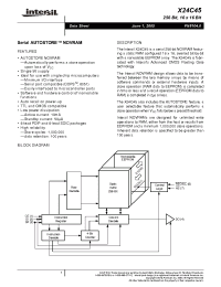 Datasheet X24C45SM manufacturer Intersil