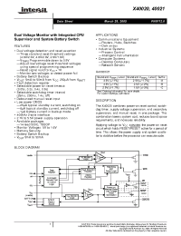 Datasheet X40020S14-B manufacturer Intersil