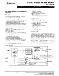 Datasheet X40410V8I-B manufacturer Intersil
