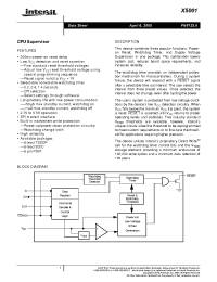 Datasheet X5001P-4.5A manufacturer Intersil