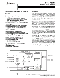 Datasheet X5643S14-2.7A manufacturer Intersil
