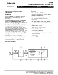 Datasheet X9118-2.7 manufacturer Intersil