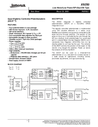 Datasheet X9250TS24-2.7 manufacturer Intersil