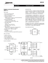 Datasheet X9319WP8I manufacturer Intersil